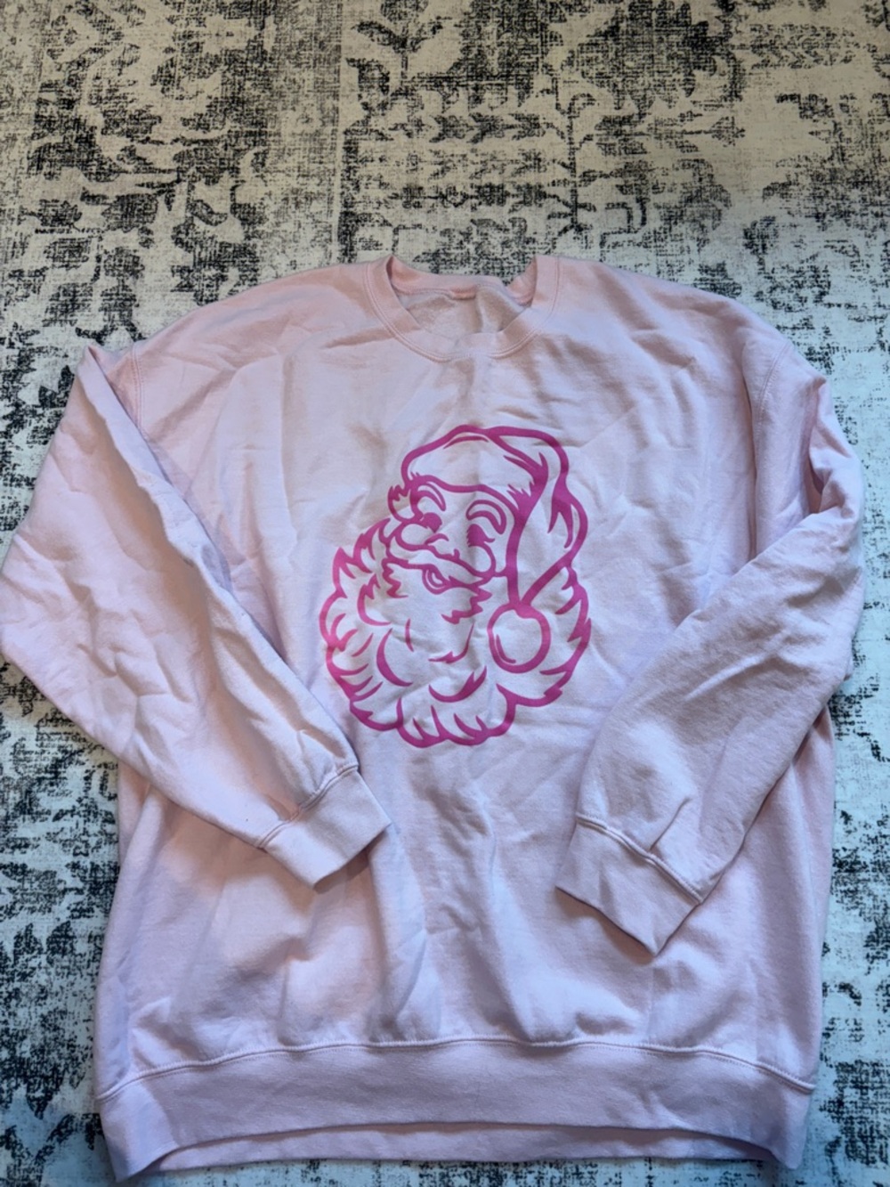 Pink Graphic Santa Sweatshirt